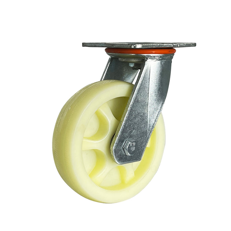 Heavy Duty Spoked White Solid-Wheel Caster